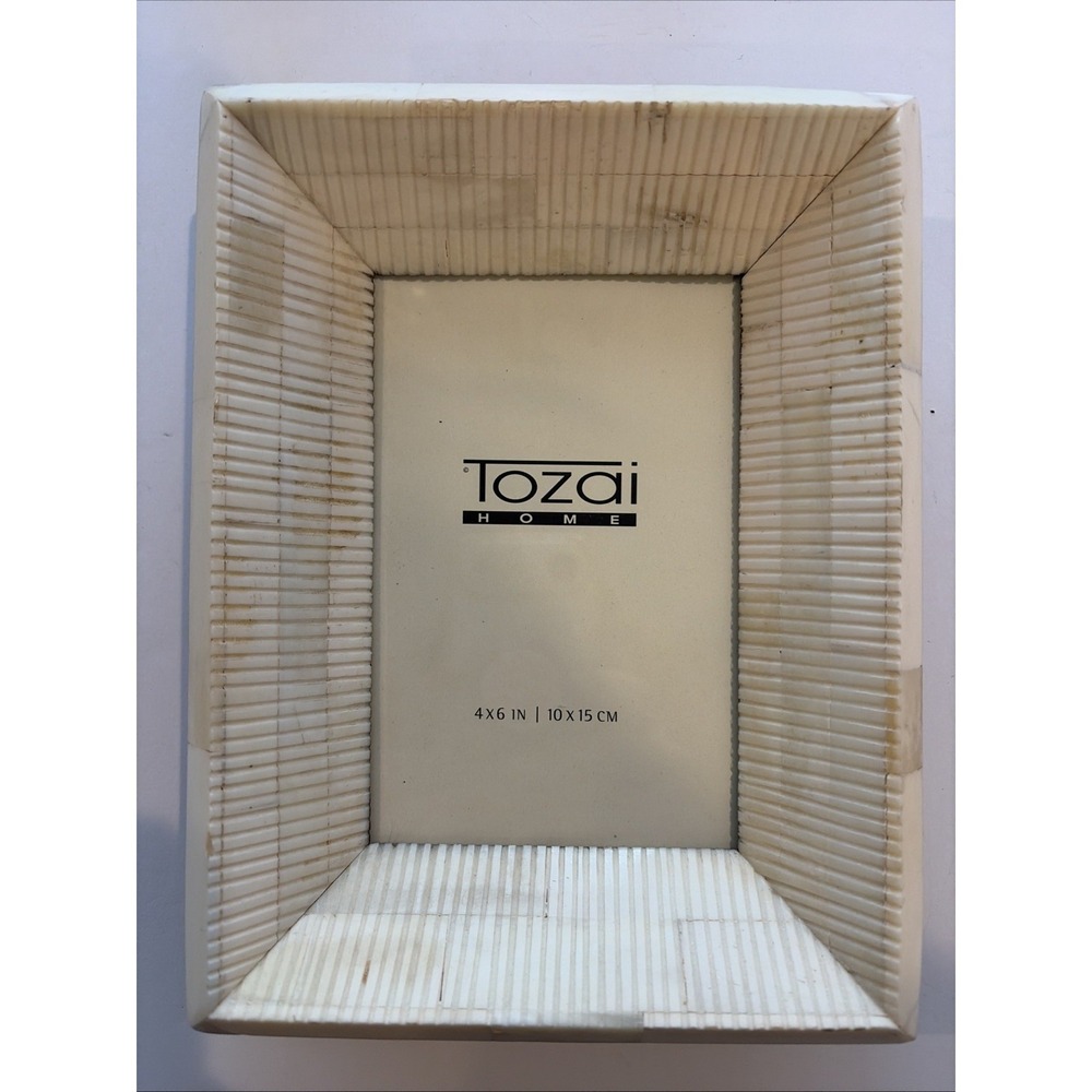 Tozai Home Picture Frame 4 x 6 in Photo Faux Ivory Bone Inlay Neutral - Picture 2 of 12